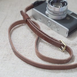 LCS2 HandMade Slim Adjustable Leather Camera Strap